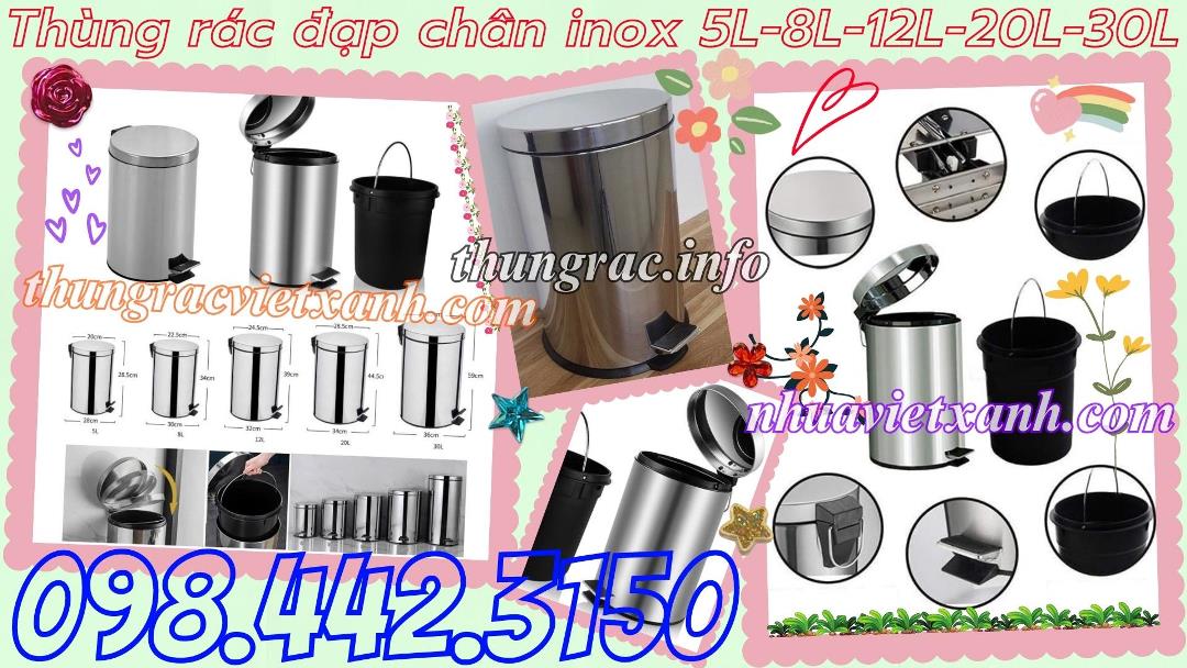 Các kích thước thùng rác inox