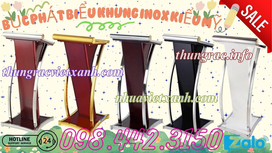 Bục phát biểu khung inox kiểu Mỹ