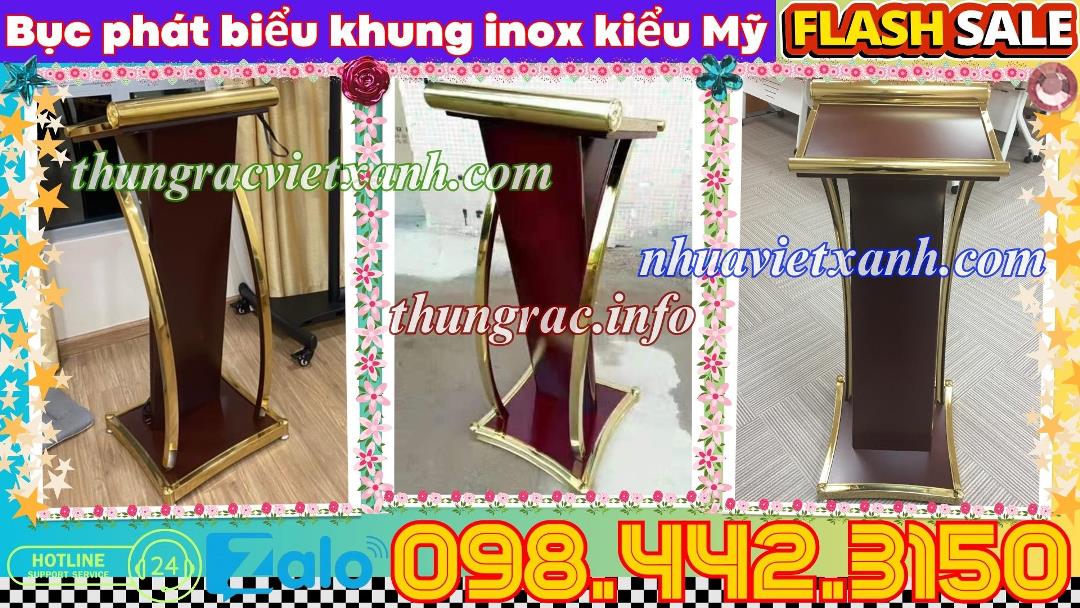 Bục Phát Biểu Kiểu Mỹ Khung Inox