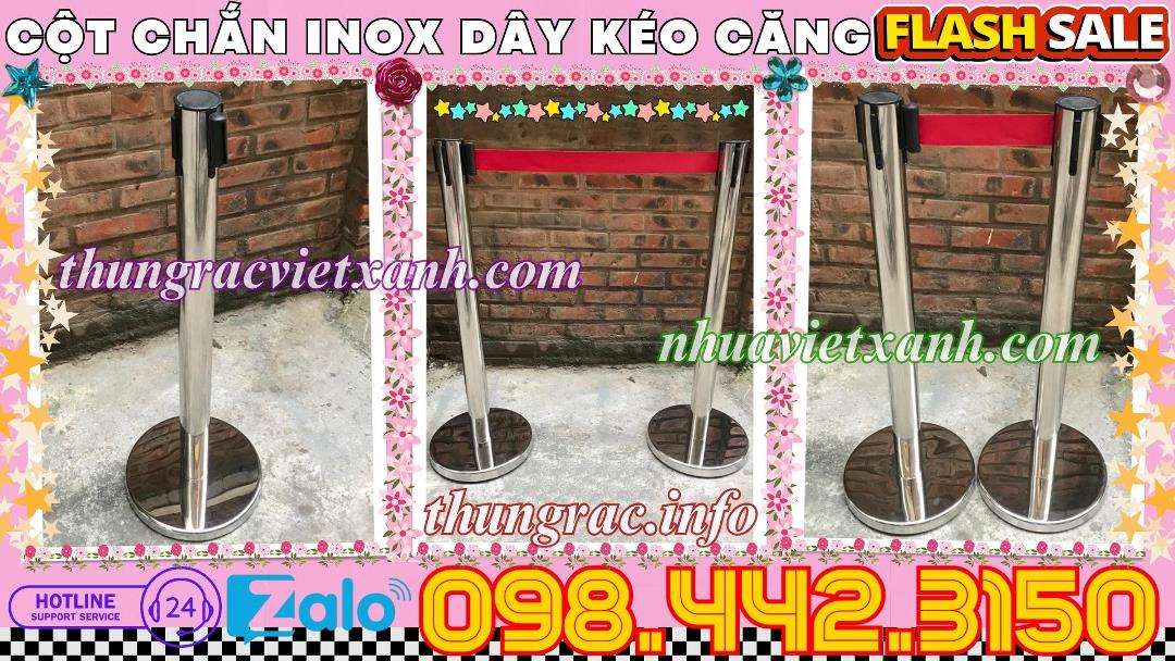 Cột chắn inox dây kéo căng