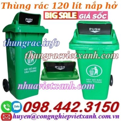 Thùng rác 120L nắp hở