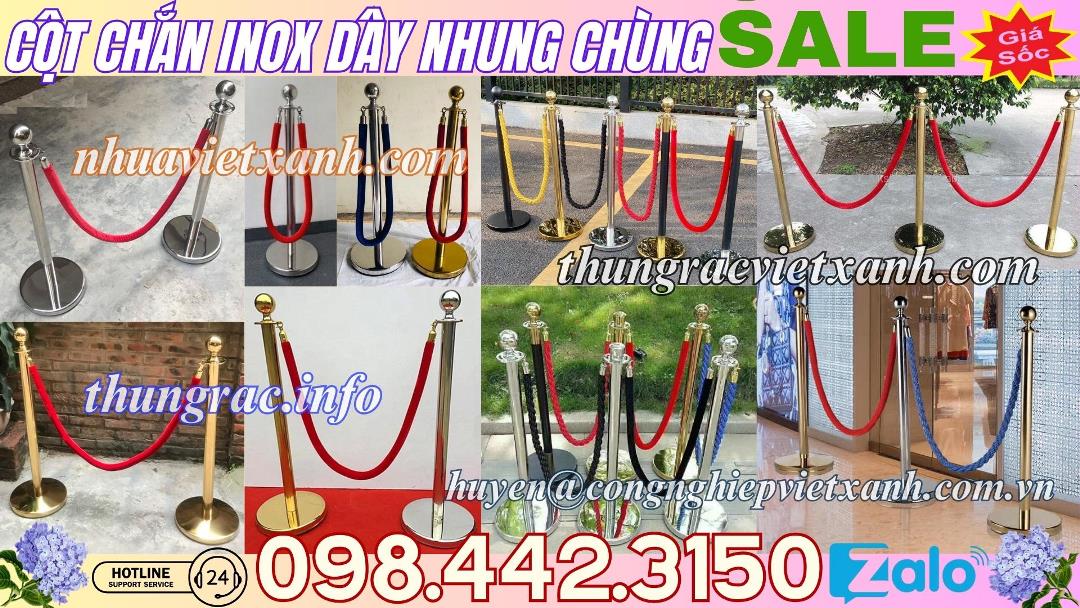 Cột chắn inox dây chùng