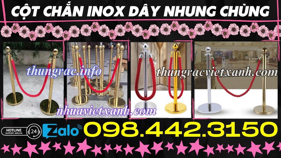 Cột chắn inox dây chùng mẫu 2