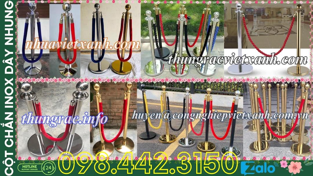 Cột chắn inox dây chùng mẫu 1