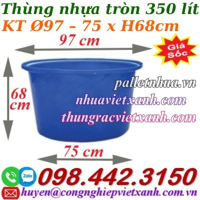 Thùng nhựa tròn 350 lít
