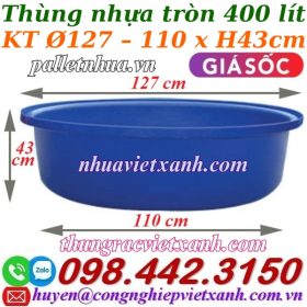 Thùng nhựa tròn 400 lít