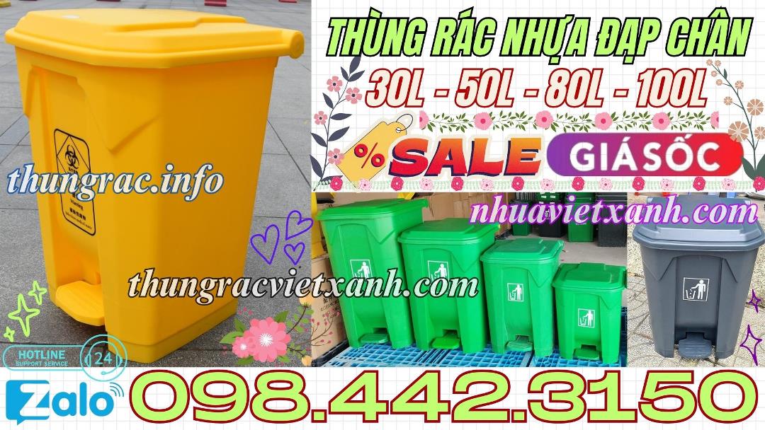 Các loại thùng rác nhựa đạp chân đa dạng