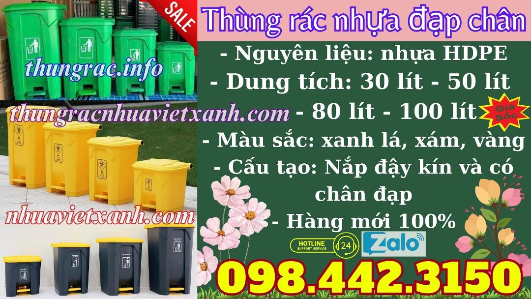 Thùng rác nhựa đạp chân