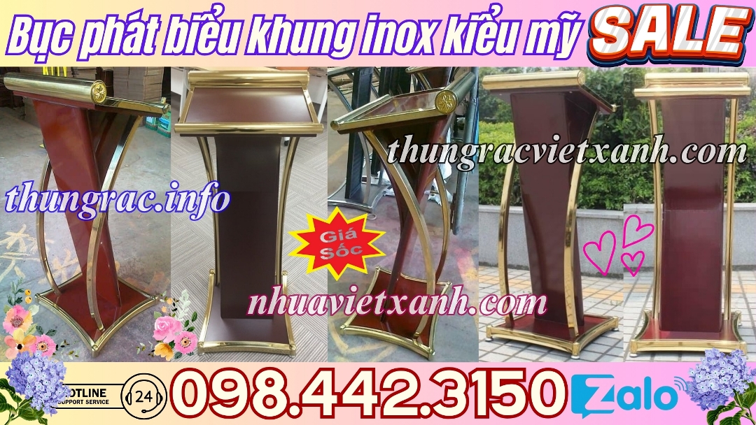 Bục Phát Biểu Khung Inox Kiểu Mỹ