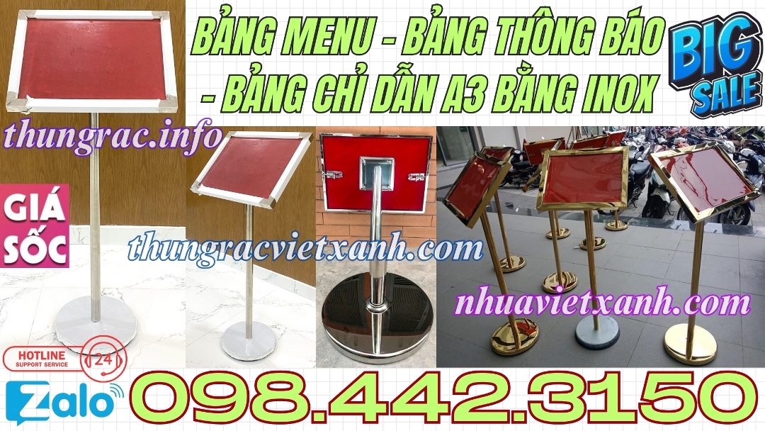 Bảng chỉ dẫn inox A3