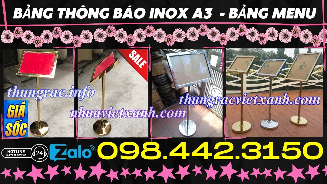 Bảng thông báo inox A3