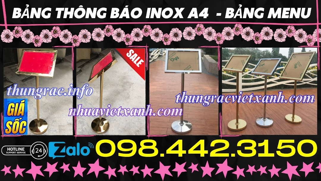 Bảng thông báo inox A4