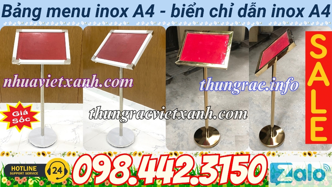 Biển chỉ dẫn inox A4