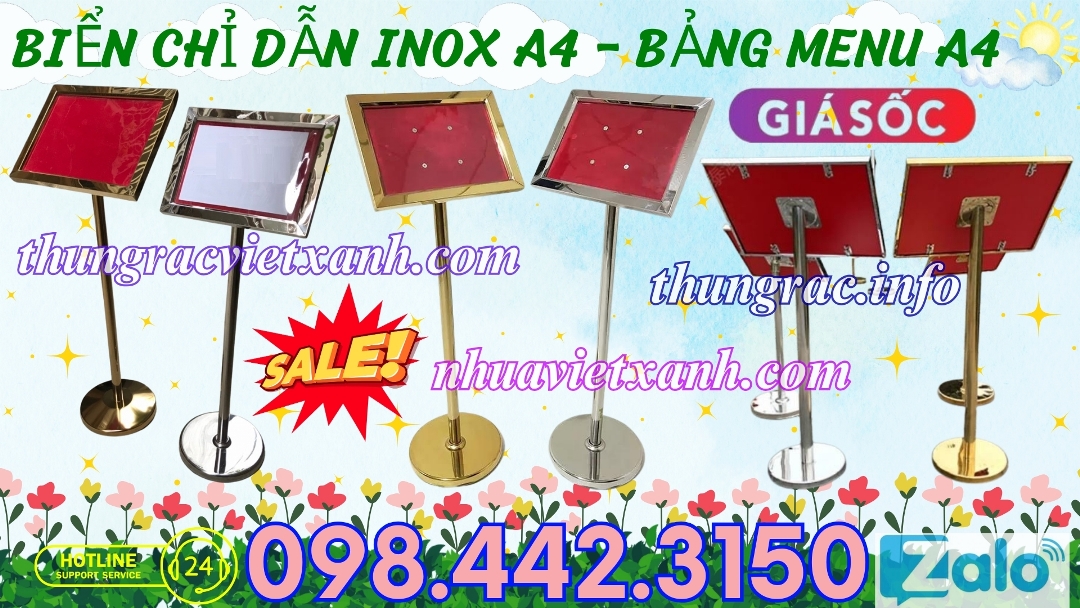 Biển chỉ dẫn inox A4
