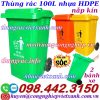 Thùng rác 100L nhựa HDPE nắp kín 2 bánh xe
