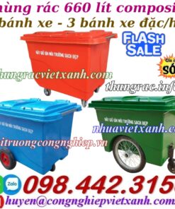 Thùng rác 660 lít composite