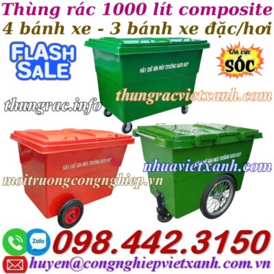 Thùng rác 1000 lít composite