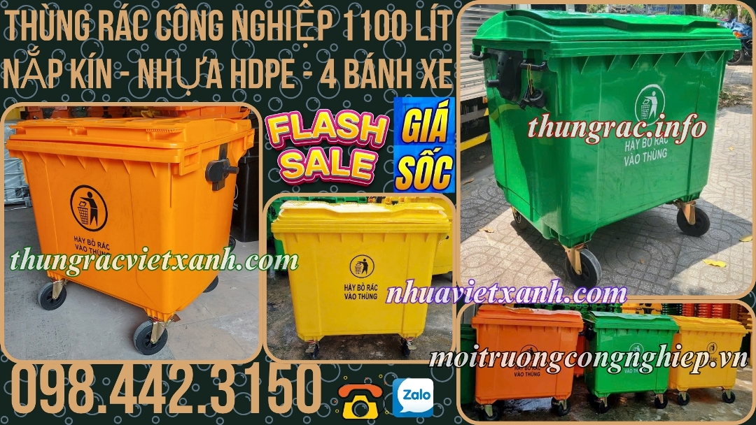Thùng rác công nghiệp 1100 lít